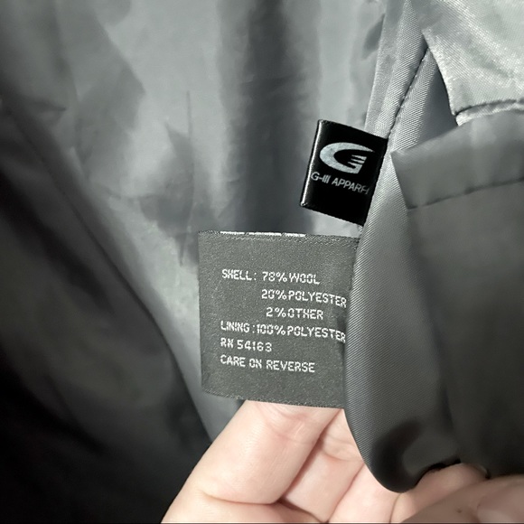 Kenneth Cole Reaction Wool-Blend Double Breasted Pea Coat (Black, 10) - Picture 6 of 6